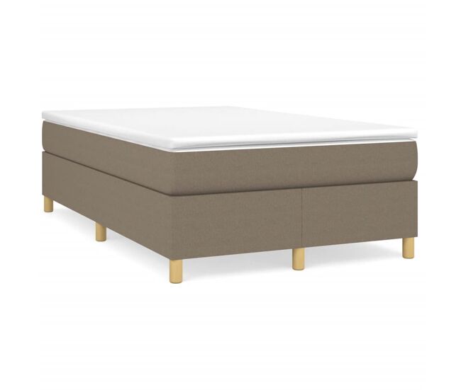 Estrutura de cama de casal moderno com molas sem colchão 120x200 cm tecido cinza-acastanhado