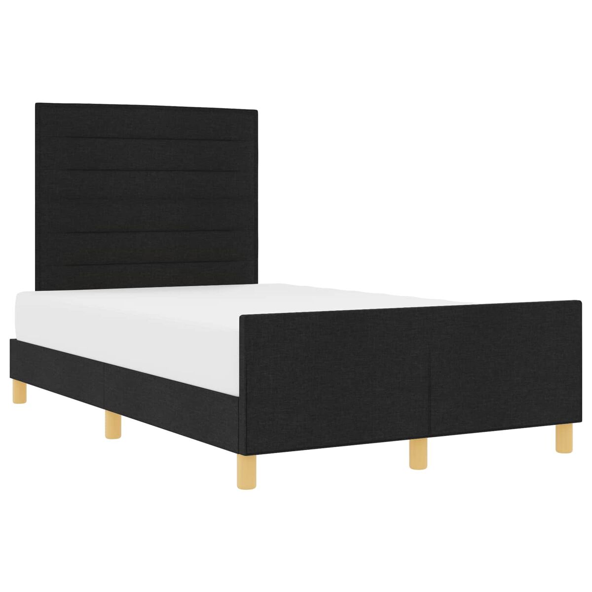 Estrutura de cama de casal com cabeceira - preto 120 x 200 cm tecido