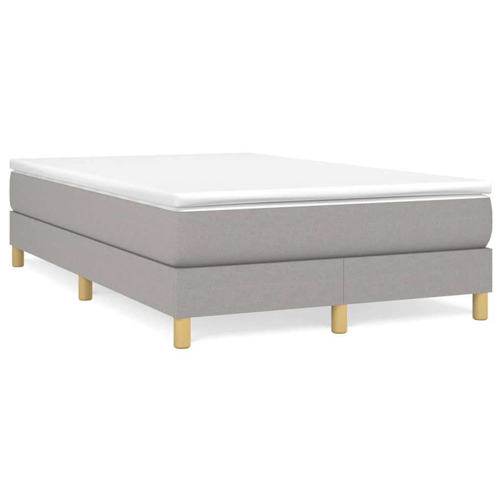 Estrutura de cama de casal moderno com molas 120x200 cm tecido cinzento-claro