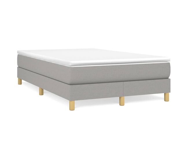 Estrutura de cama de casal moderno com molas 120x200 cm tecido cinzento-claro