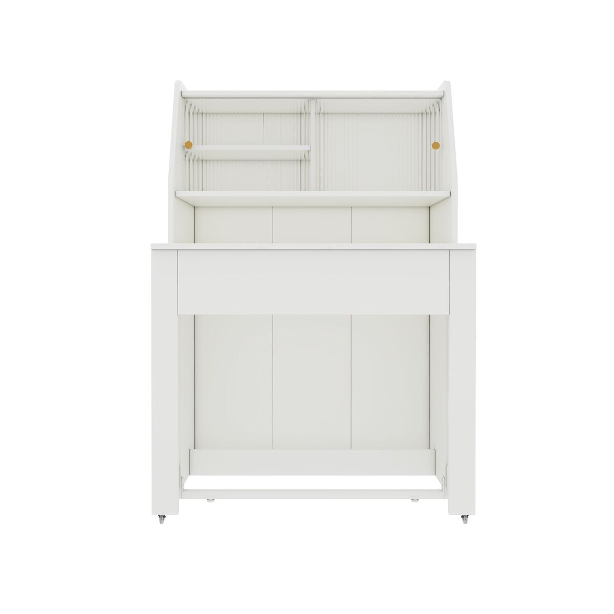 Aparador, armário de bar retrátil - com compartimentos na parte superior - estilo moderno - branco