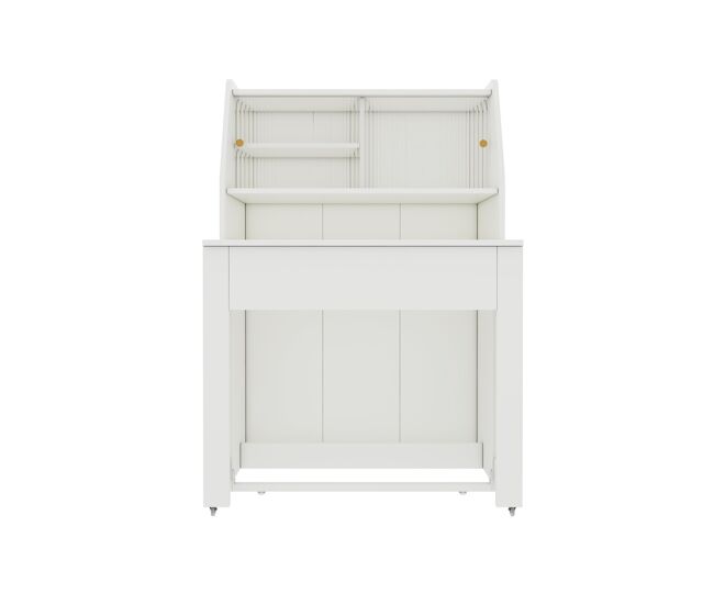 Aparador, armário de bar retrátil - com compartimentos na parte superior - estilo moderno - branco