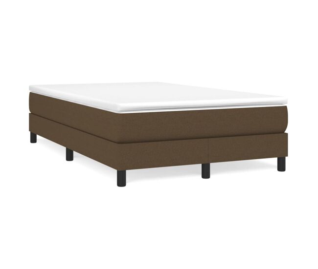 Estrutura de cama de casal moderno com molas 120x200 cm tecido castanho-escuro