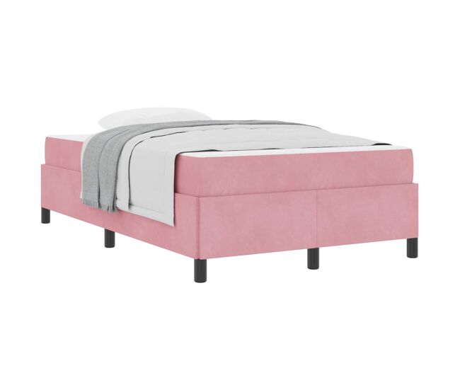 Estrutura da cama de casal moderno com colchão rosa 120 x 190 cm tecido