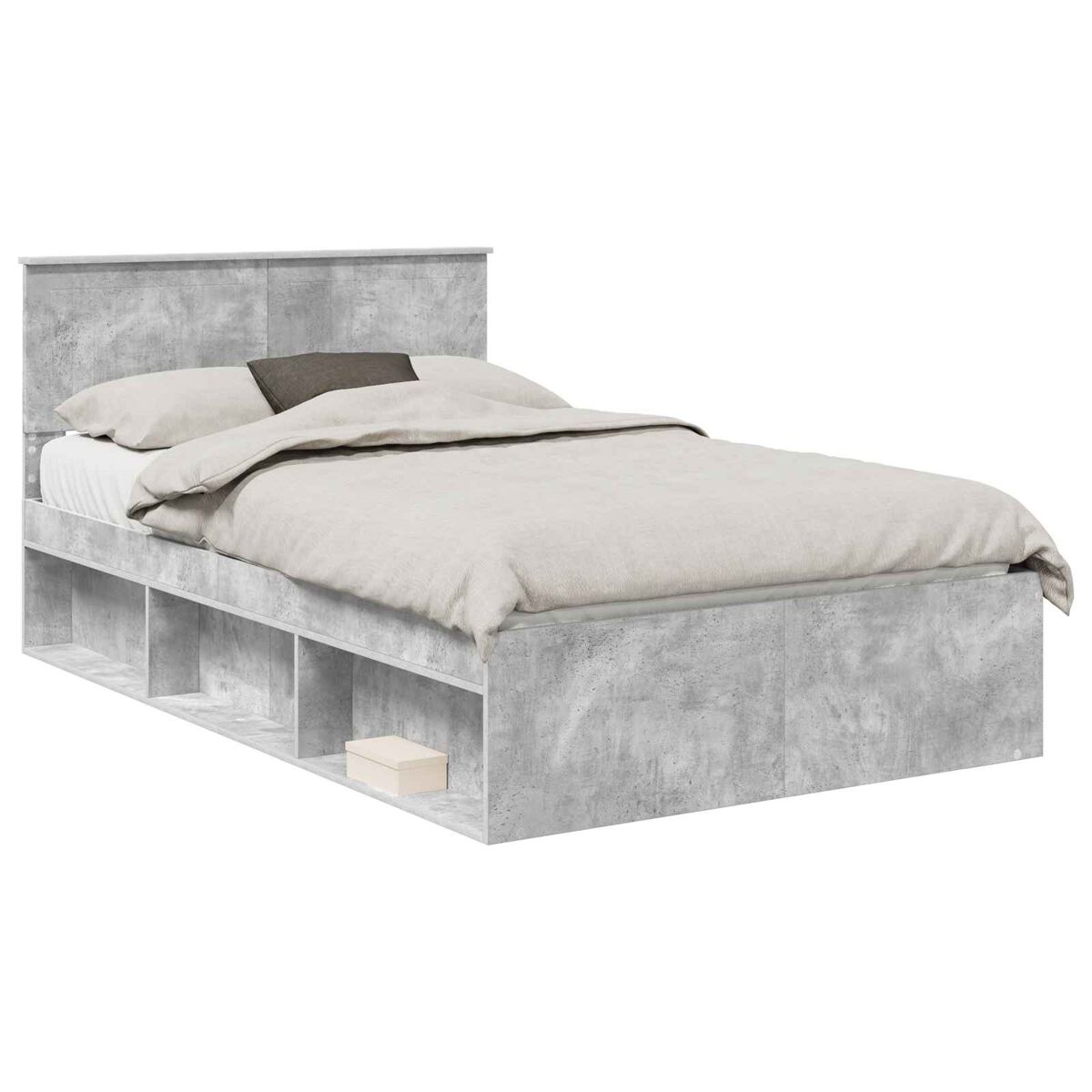 Estrutura de cama de casal moderno com cabeceira concreto 120 x 200 cm