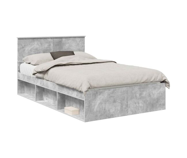 Estrutura de cama de casal moderno com cabeceira concreto 120 x 200 cm