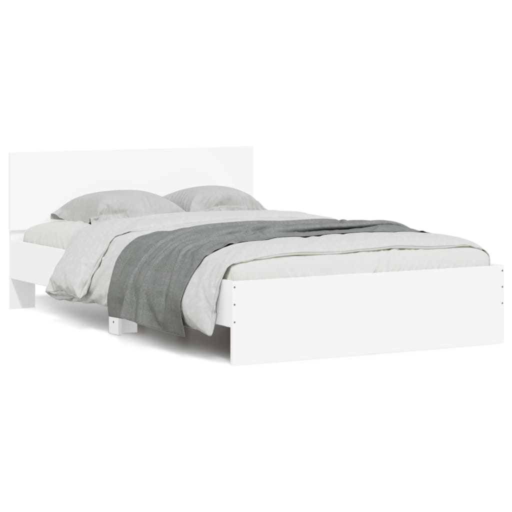 Estrutura de cama de casal moderno com cabeceira 120x190 cm branco