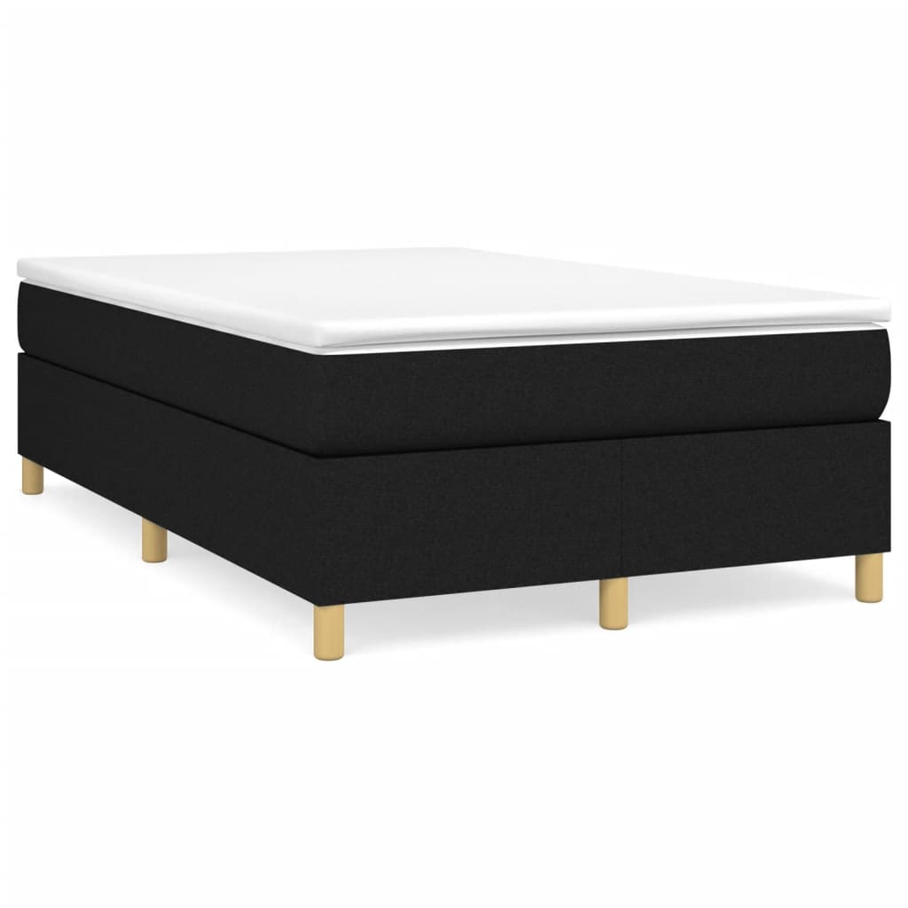Estrutura de cama de casal moderno com molas 120x200 cm tecido preto