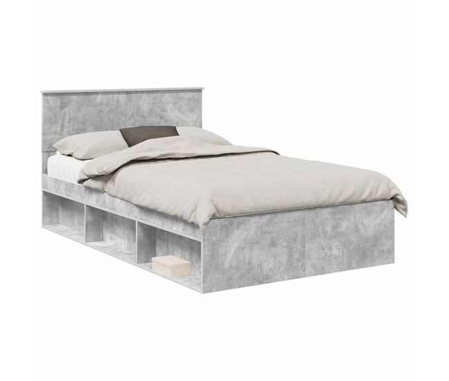 Estrutura de cama de casal simple - concreto 120 x 200 cm madeira processada
