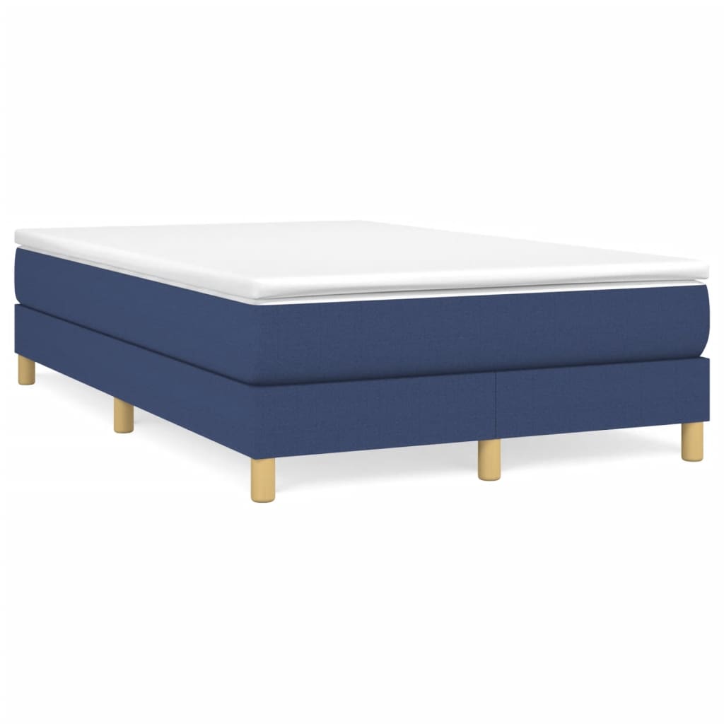 Estrutura de cama de casal moderno com molas 120x200 cm tecido azul