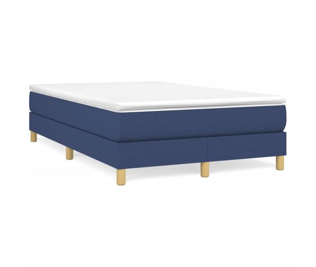 Estrutura de cama de casal moderno com molas 120x200 cm tecido azul
