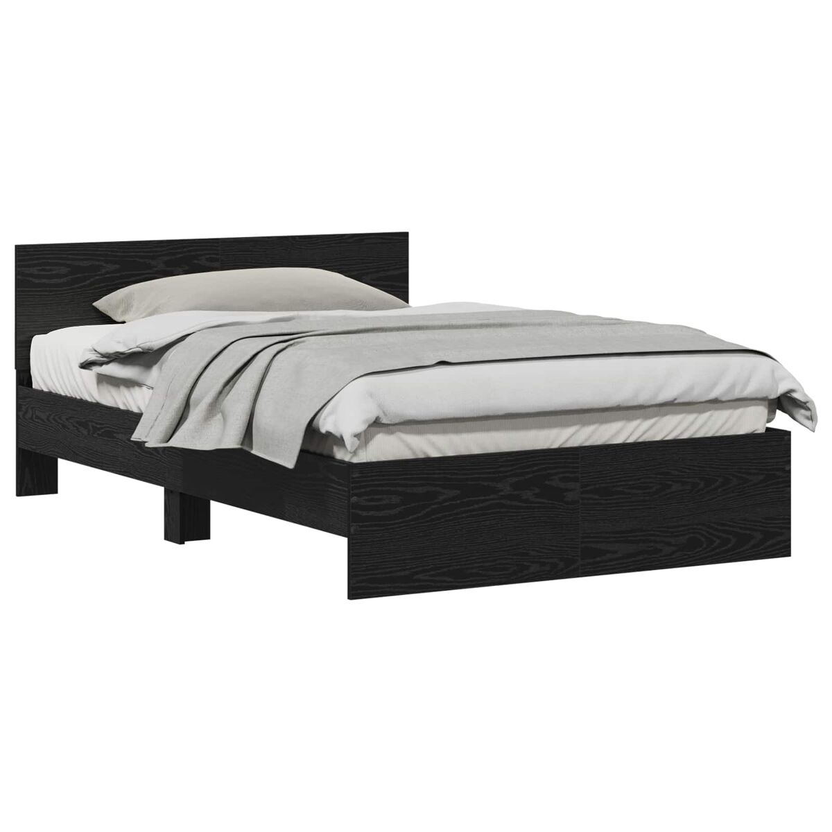 Estrutura de cama de casal - carvalho preto 193 x 125 x 70 cm