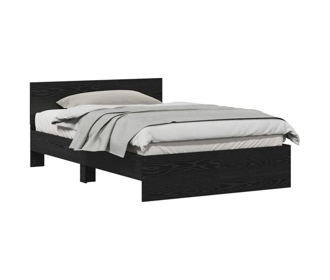 Estrutura de cama de casal - carvalho preto 193 x 125 x 70 cm
