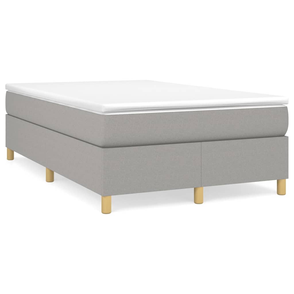 Estrutura de cama de casal moderno com molas 120x200 cm tecido cinzento-claro