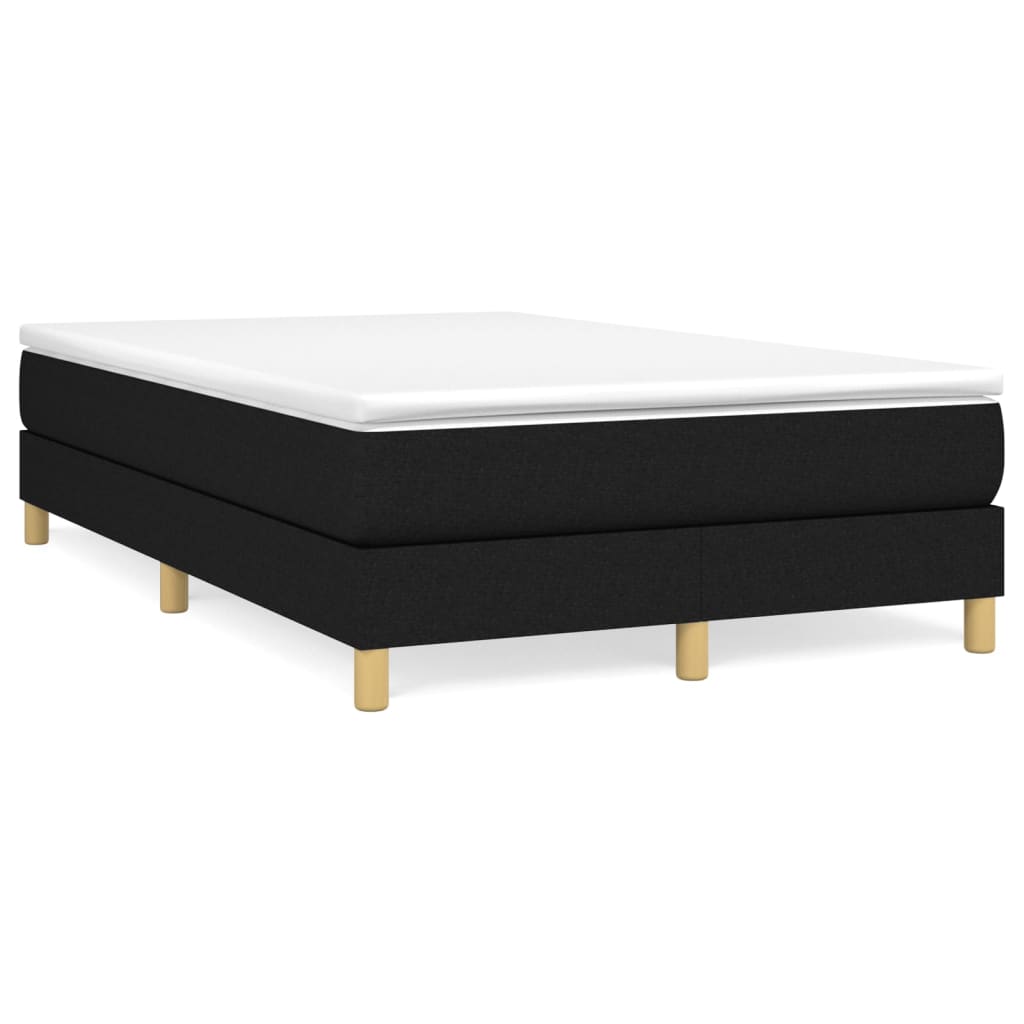 Estrutura de cama de casal moderno com molas 120x200 cm tecido preto