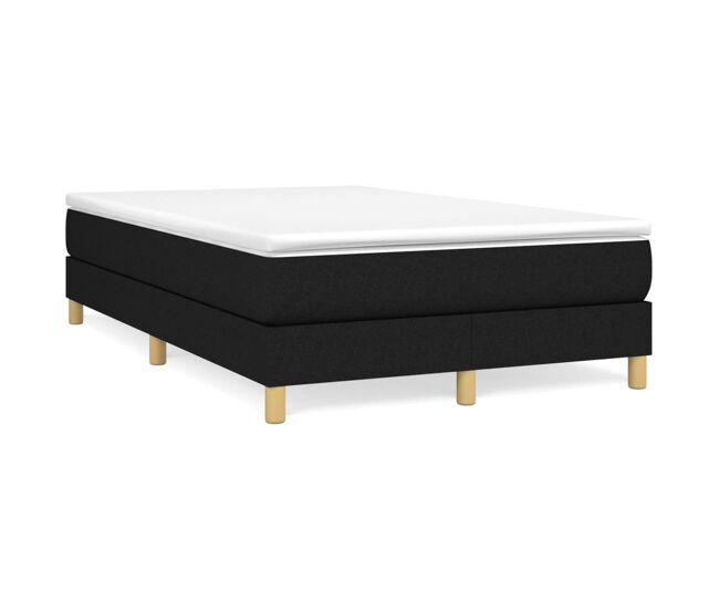 Estrutura de cama de casal moderno com molas 120x200 cm tecido preto