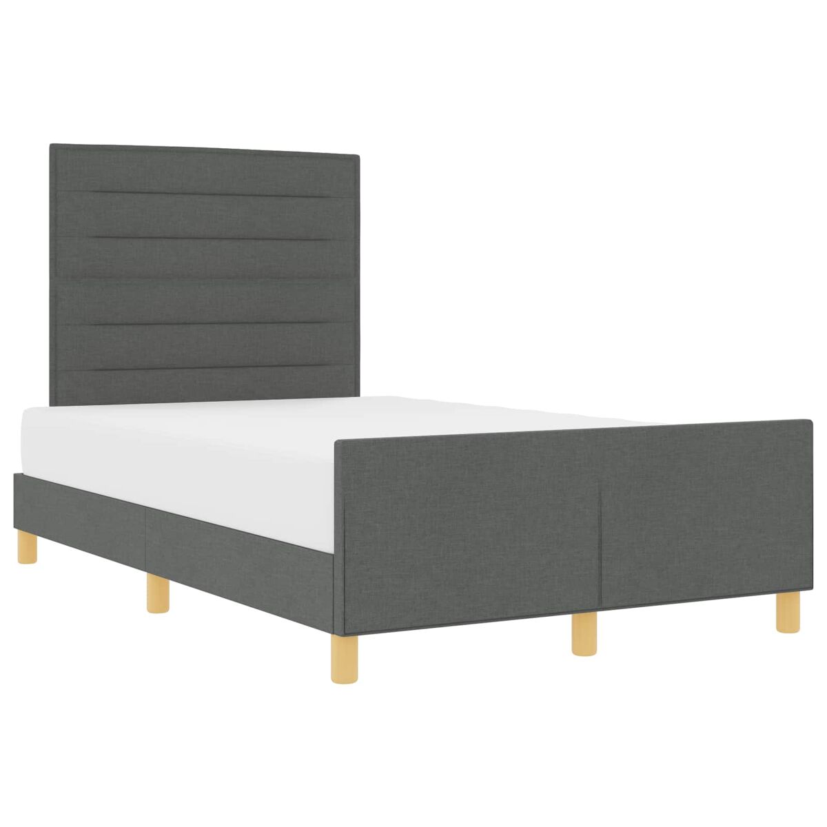 Estrutura de cama de casal moderno - cinzento escuro 120 x 190 cm tecido