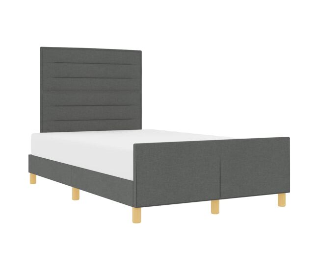 Estrutura de cama de casal moderno - cinzento escuro 120 x 190 cm tecido
