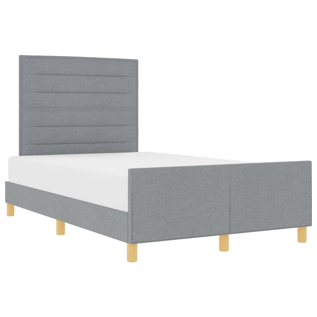 Estrutura da cama de casal simple cinzento-claro 120 x 190 cm tecido