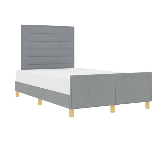 Estrutura da cama de casal simple cinzento-claro 120 x 190 cm tecido