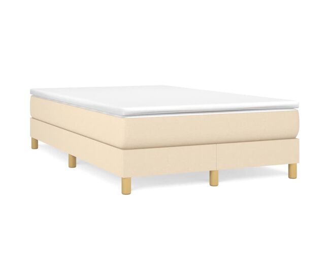 Estrutura de cama de casal moderno com molas 120x200 cm tecido cor creme