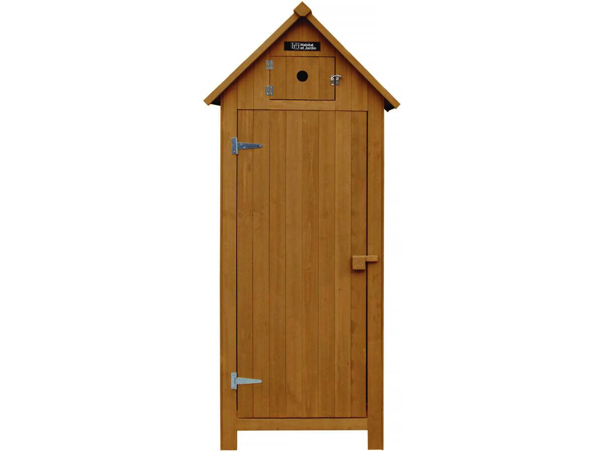 Armário de jardim "shed" - 77 x 54,5 x 179 cm - marrom