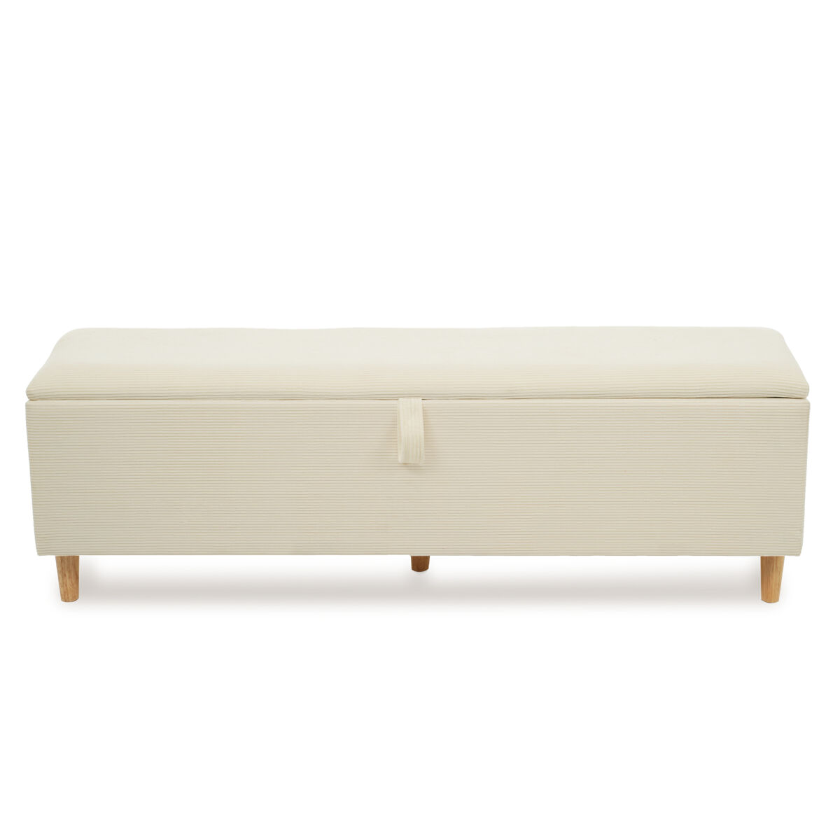 Banco cama 165x38 cm - banco estofado com armazenamento hidráulico - cor bege