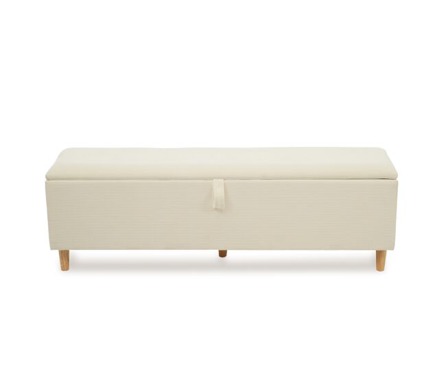 Banco cama 165x38 cm - banco estofado com armazenamento hidráulico - cor bege