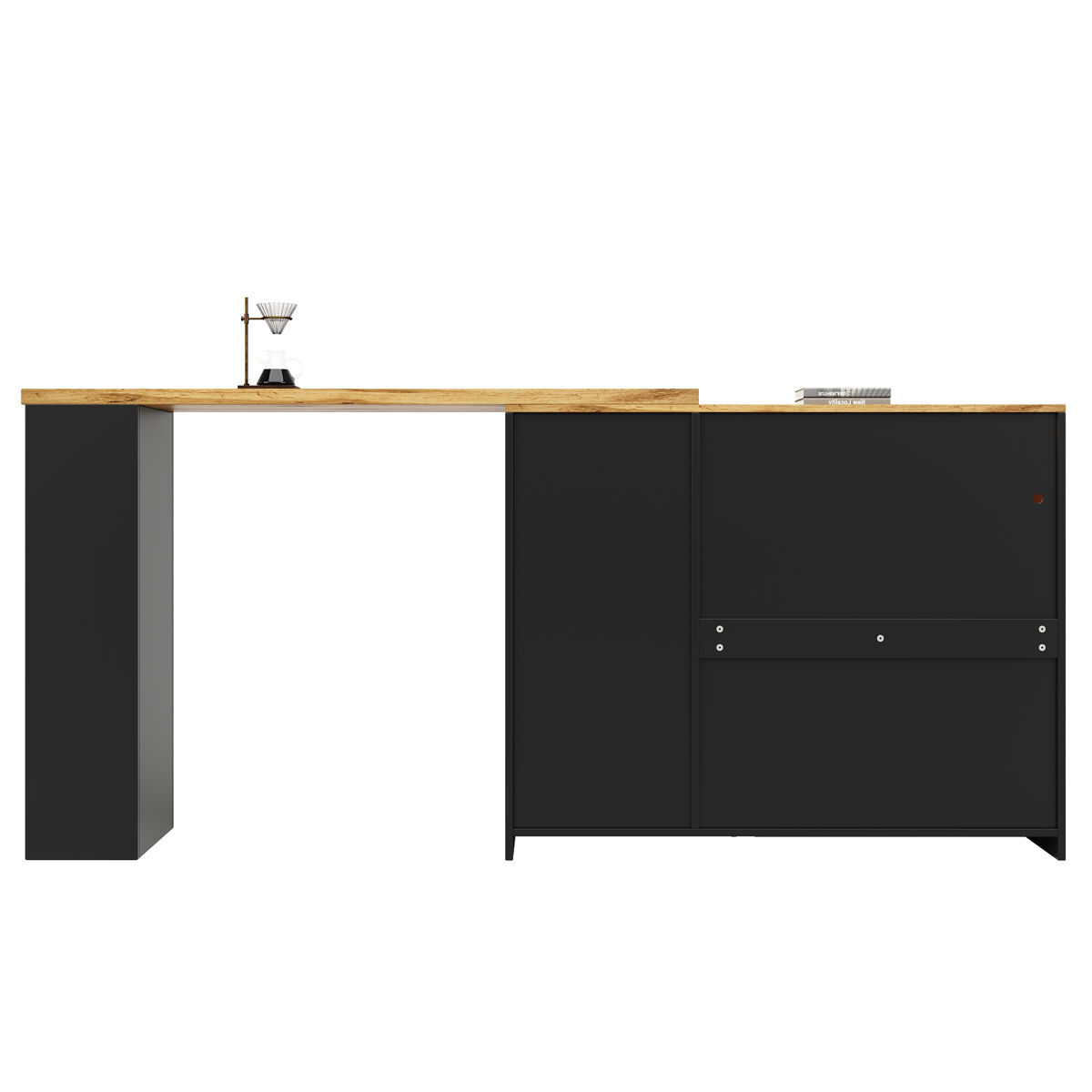 Buffet、móvel de bar deslizante em mdf - com led e várias gamas - preto