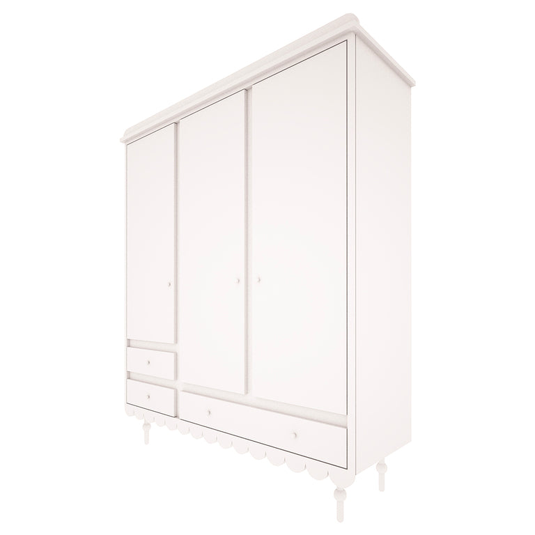 Roupeiro 3 portas 3 gavetas wood luck babushka blanc