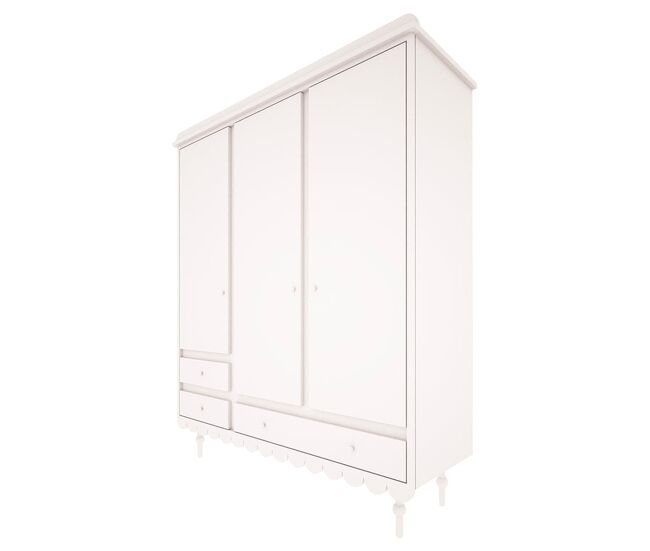 Roupeiro 3 portas 3 gavetas wood luck babushka blanc