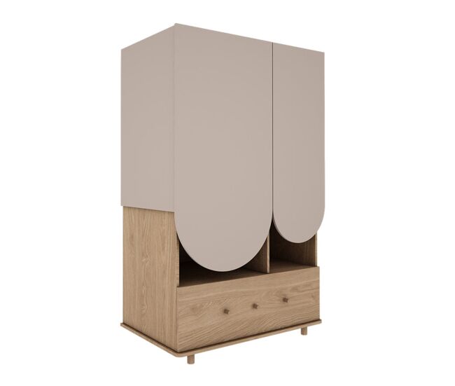 Roupeiro de 2 portas e 1 gaveta wood luck bloom caxemira e madeira