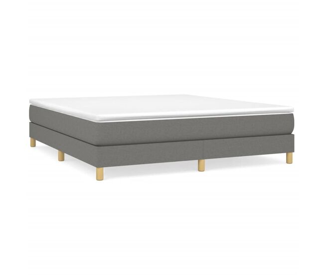 Estrutura de cama de casal moderno com molas 160x200 cm tecido cinzento-escuro