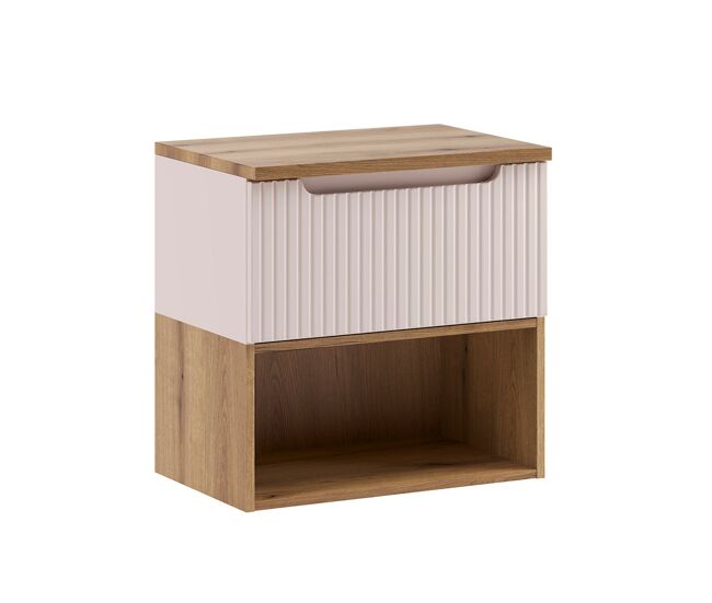 Móvel sob-lavatório 60cm bancada riva caxemira e madeira