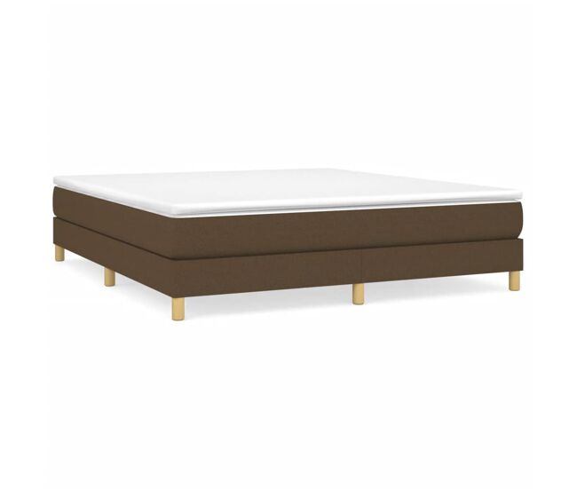 Estrutura de cama de casal moderno com molas 180x200 cm tecido castanho-escuro