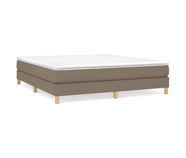 Estrutura de cama de casal moderno com molas 160x200 cm tecido castanho-acinzentado