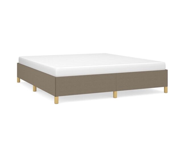 Estrutura de cama de casal moderno com molas 160x200 cm tecido castanho-acinzentado