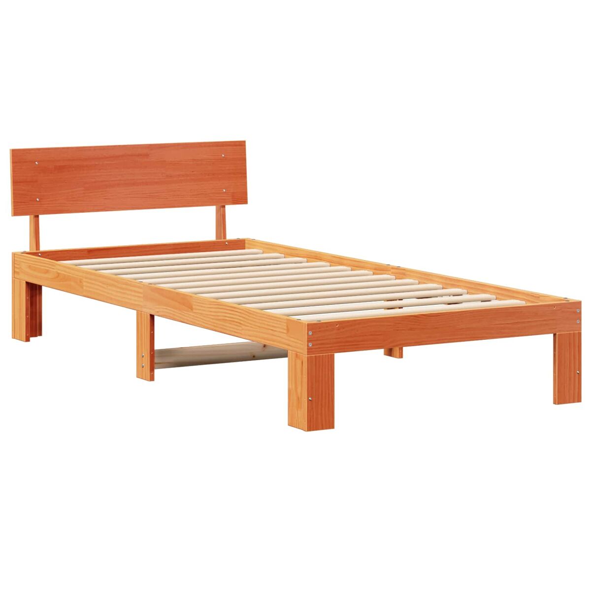 Estrutura de cama de solteiro moderno com cabeceira - marrom cera 90 x 200 cm