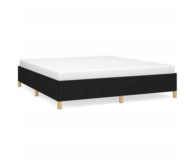 Estrutura de cama de casal moderno com molas 160x200 cm tecido noir