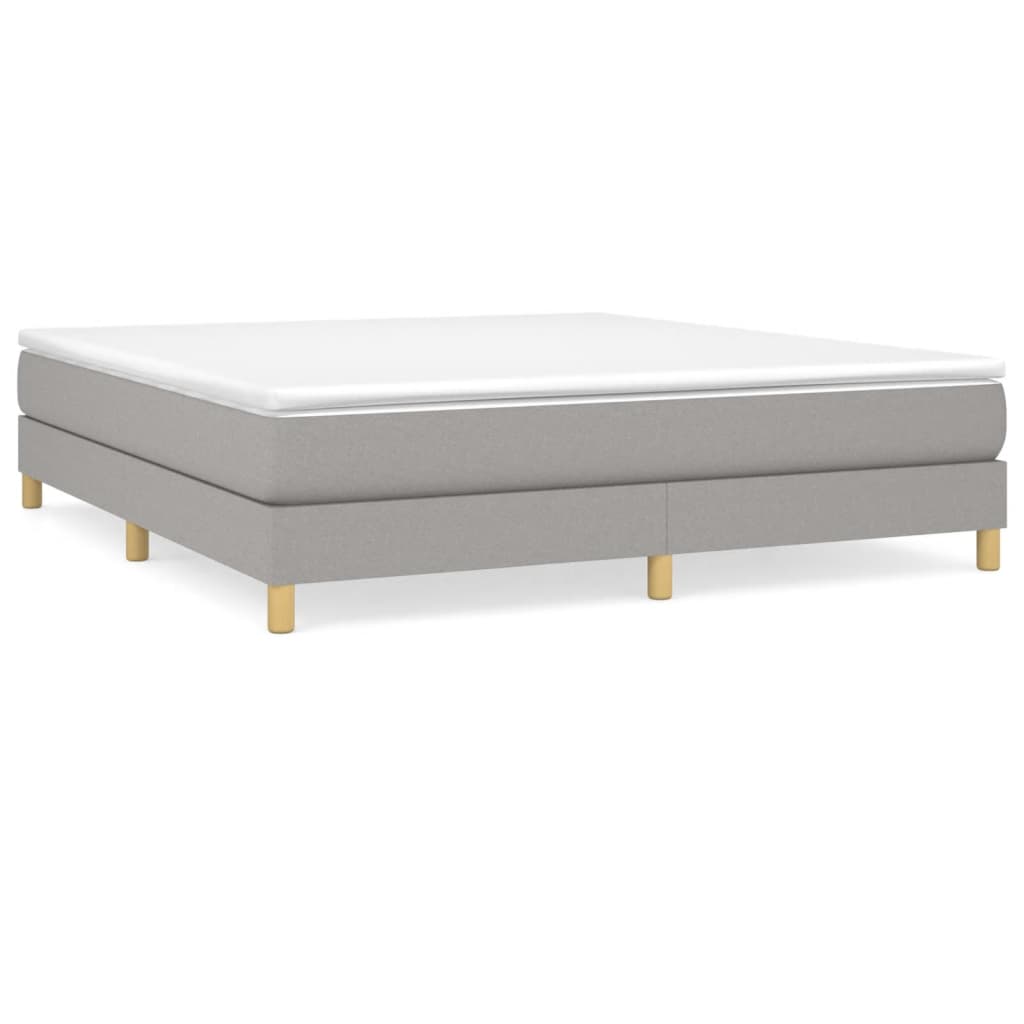 Estrutura de cama de casal moderno com molas 180x200 cm tecido cinzento-claro