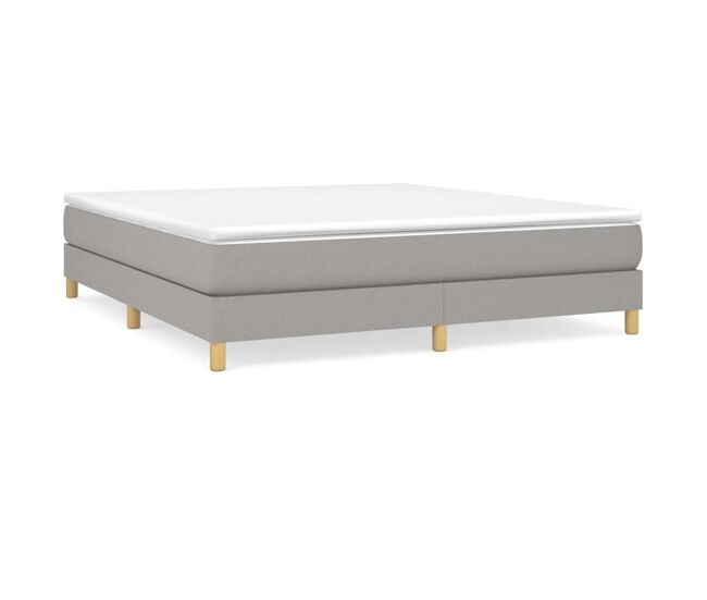 Estrutura de cama de casal moderno com molas 180x200 cm tecido cinzento-claro