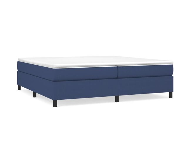 Estrutura de cama de casal moderno com molas 200x200 cm tecido azul