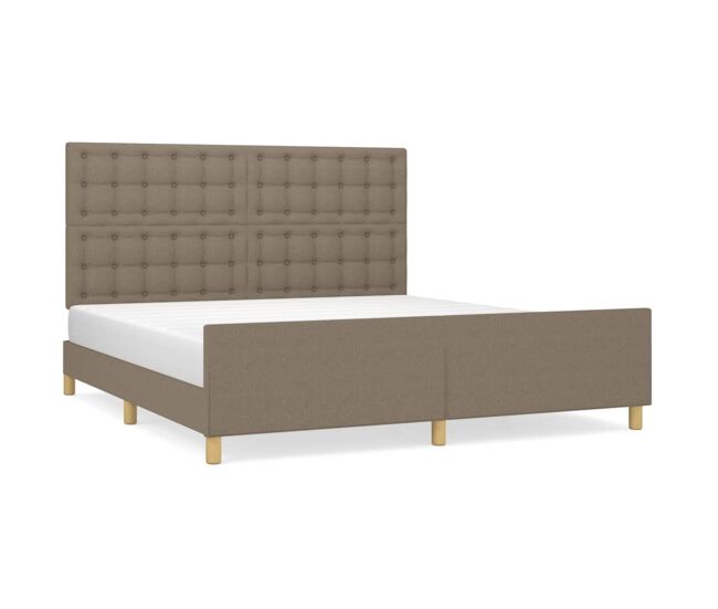Estrutura de cama de casal moderno 180x200 cm tecido castanho-acinzentado