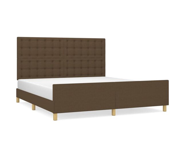 Estrutura de cama de casal moderno 180x200 cm tecido castanho-escuro