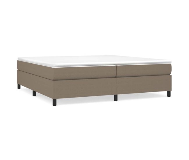 Estrutura de cama de casal moderno com molas 200x200 cm tecido cinzento-acastanhado