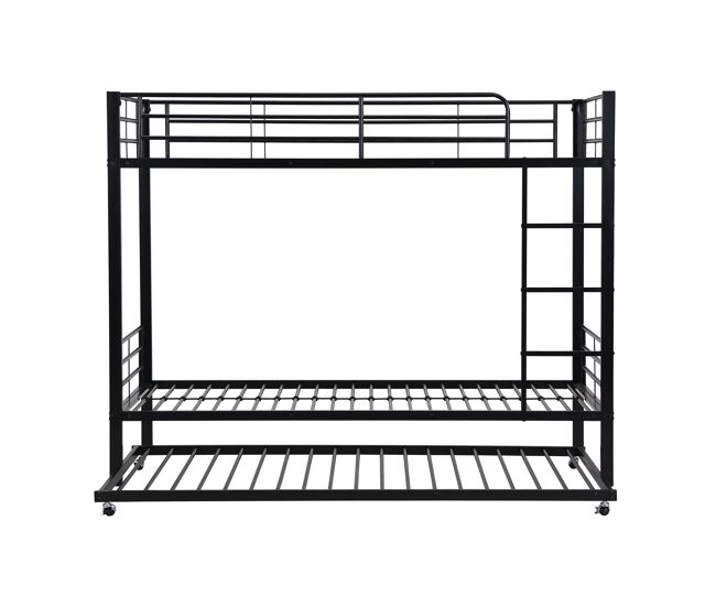 Beliche em ferro forjado 90x200 cm - com cama com gavetão 90x190 cm - preto