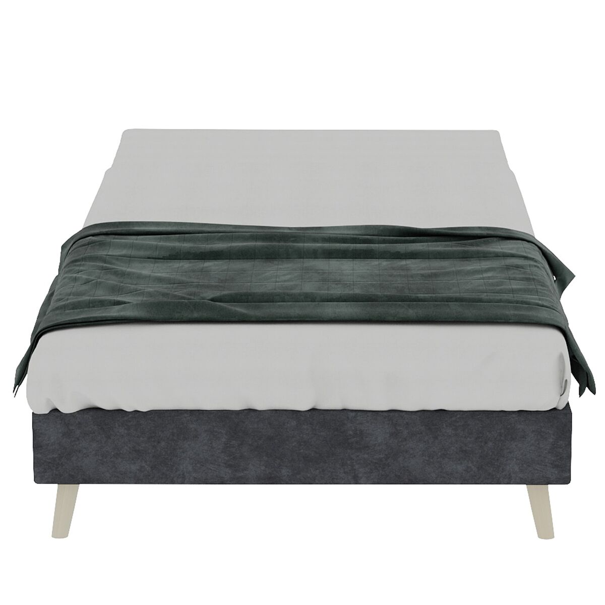 Cama moderna minimalista 90x200 - base baixa, estilo moderno - cinza