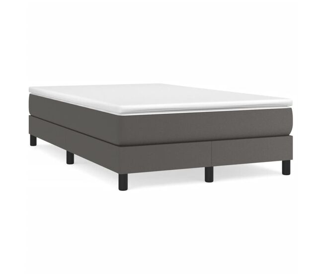 Estrutura de cama de casal moderno com molas 120x200 cm couro artificial cinzento