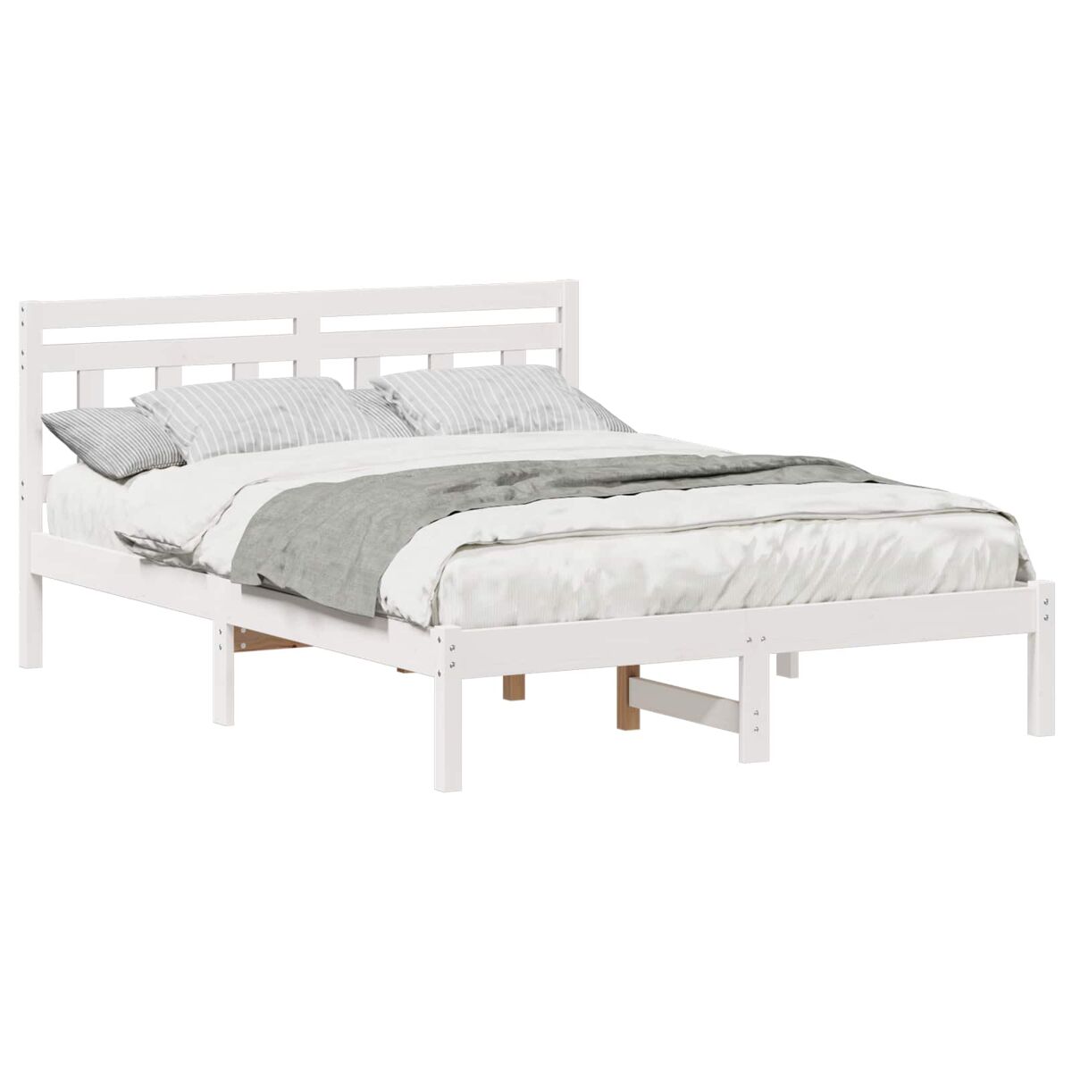 Estrutura de cama de casal simple - branco 135 x 190 cm