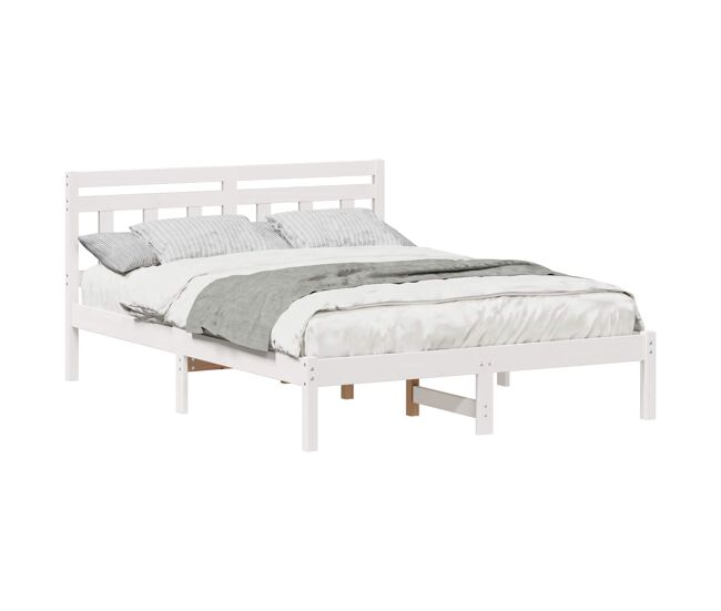 Estrutura de cama de casal simple - branco 135 x 190 cm
